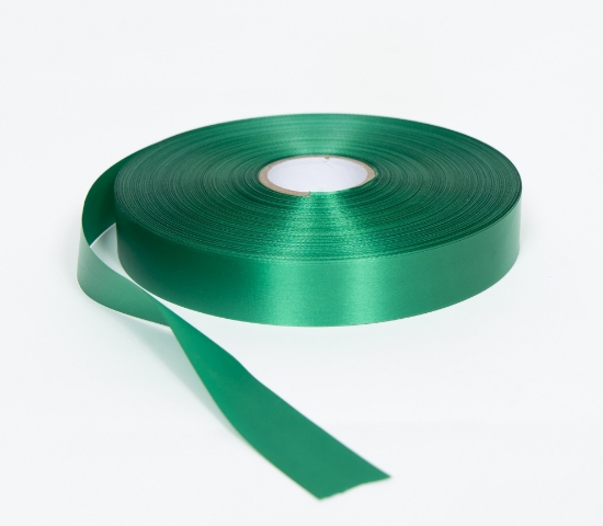 Εικόνα της Green Satin Ribbon 200m double Sided